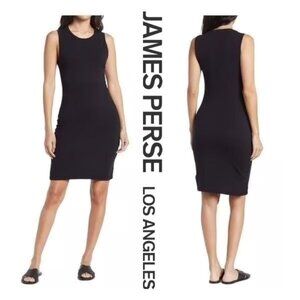 JAMES PERSE Ribbed knit tank dress. Black 2/M EUC